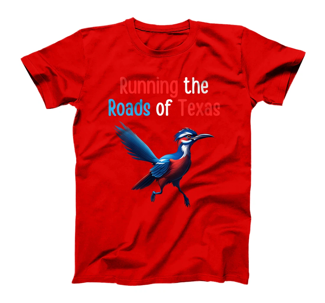 Womens Texas Running The Roads Red White Blue Roadrunner T-Shirt