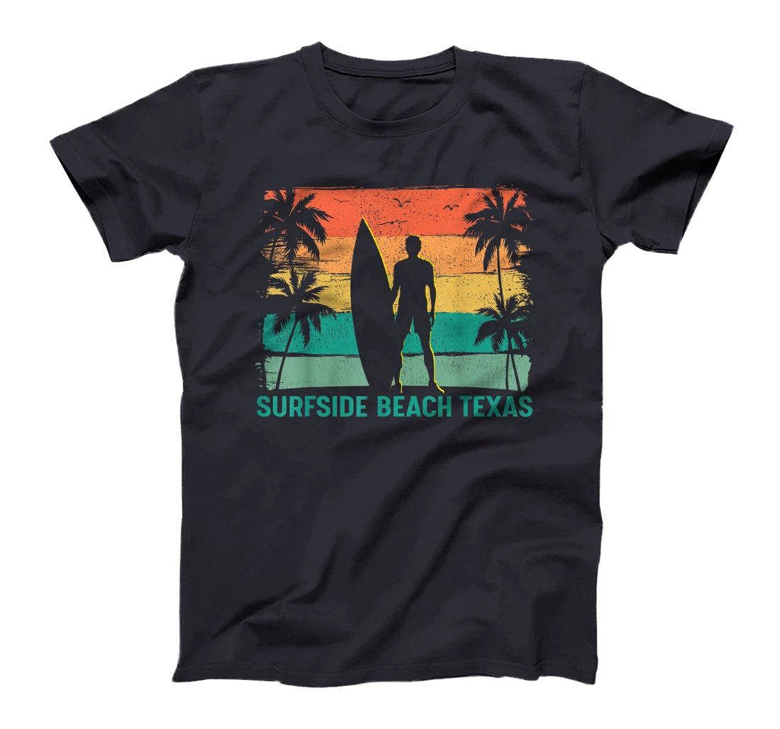 Womens Summer Surf Vintage Texas Surfside Beach Surfing T-Shirt