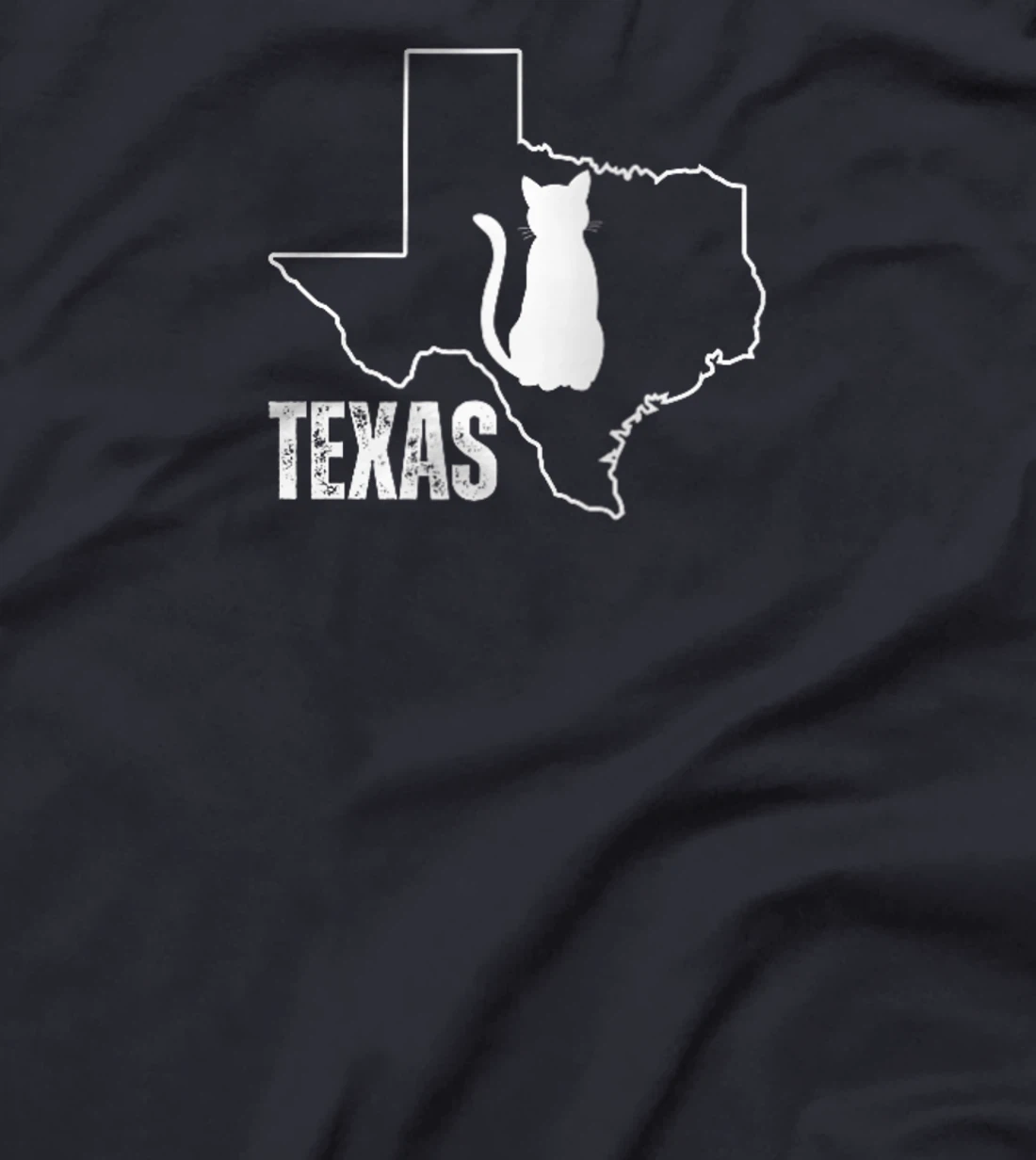 Womens Texas Cat Mom Chest Heart Grandma Sister Family T-Shirt