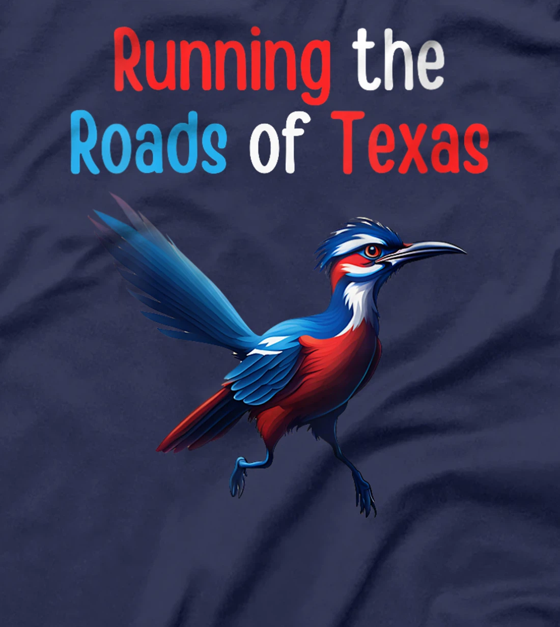 Womens Texas Running The Roads Red White Blue Roadrunner T-Shirt