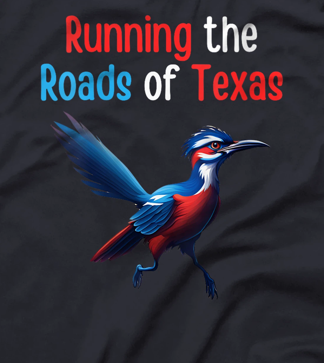 Womens Texas Running The Roads Red White Blue Roadrunner T-Shirt
