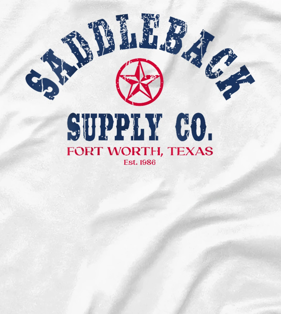 Womens Saddleback Texas Lone Star - Red White and Blue Logo T-Shirt