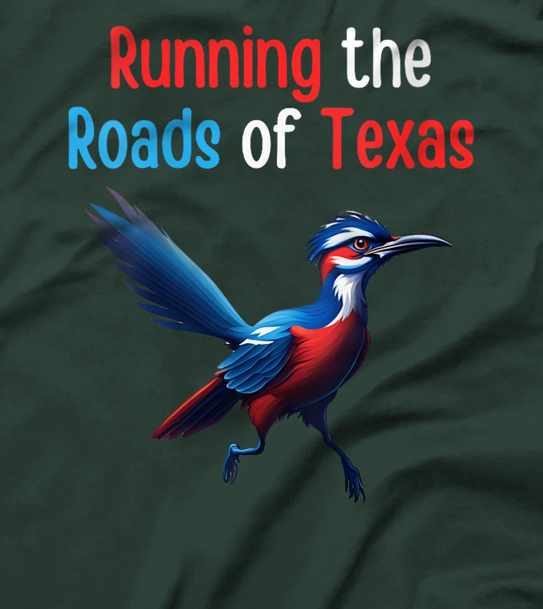 Womens Texas Running The Roads Red White Blue Roadrunner T-Shirt