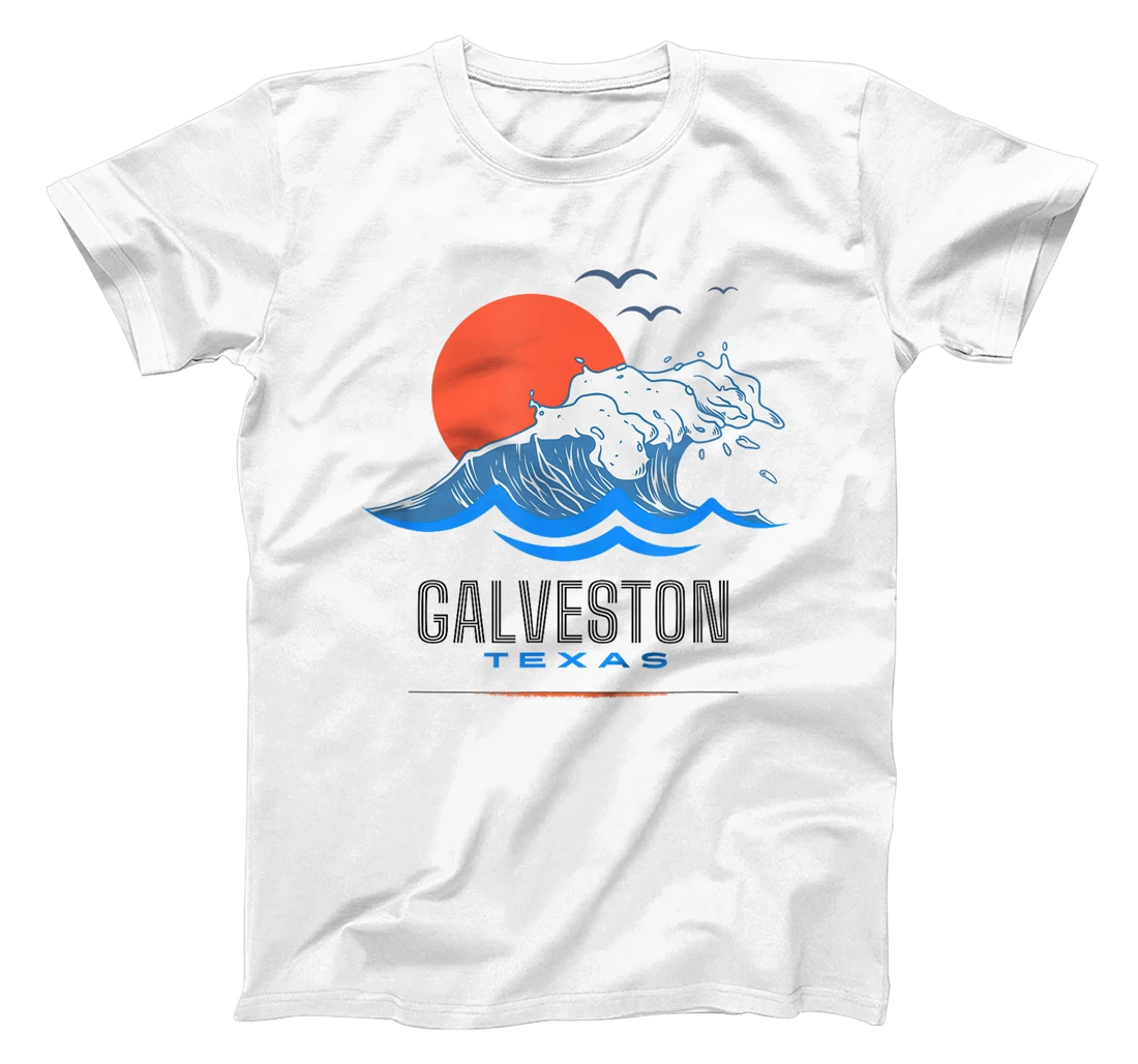 Galveston Texas Beach Wave Ocean Sunset Vacations T-Shirt