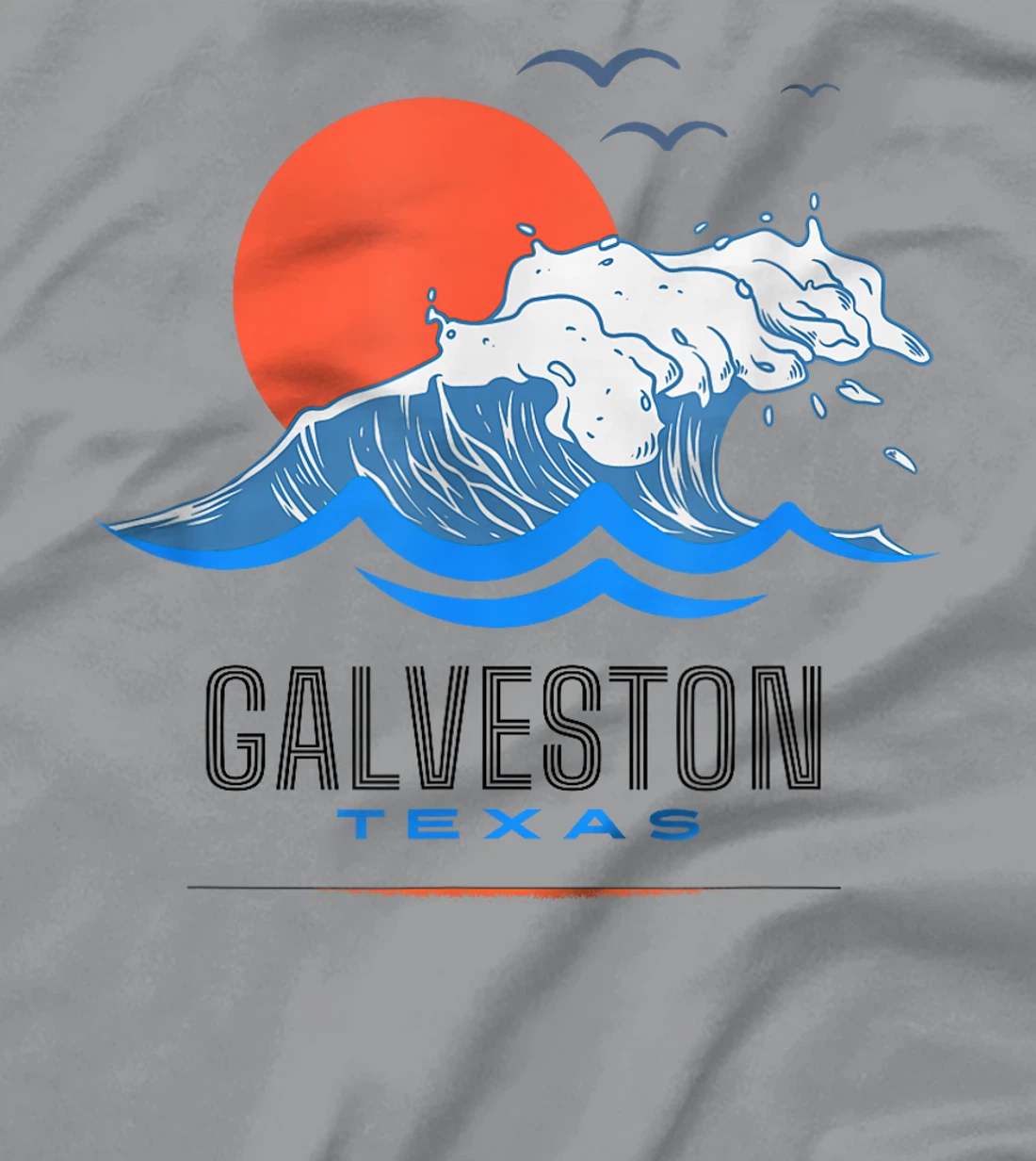 Galveston Texas Beach Wave Ocean Sunset Vacations T-Shirt