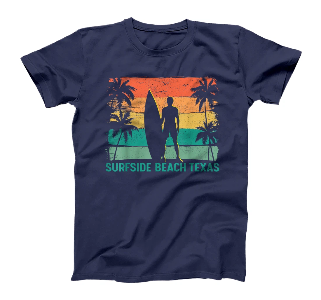 Womens Summer Surf Vintage Texas Surfside Beach Surfing T-Shirt