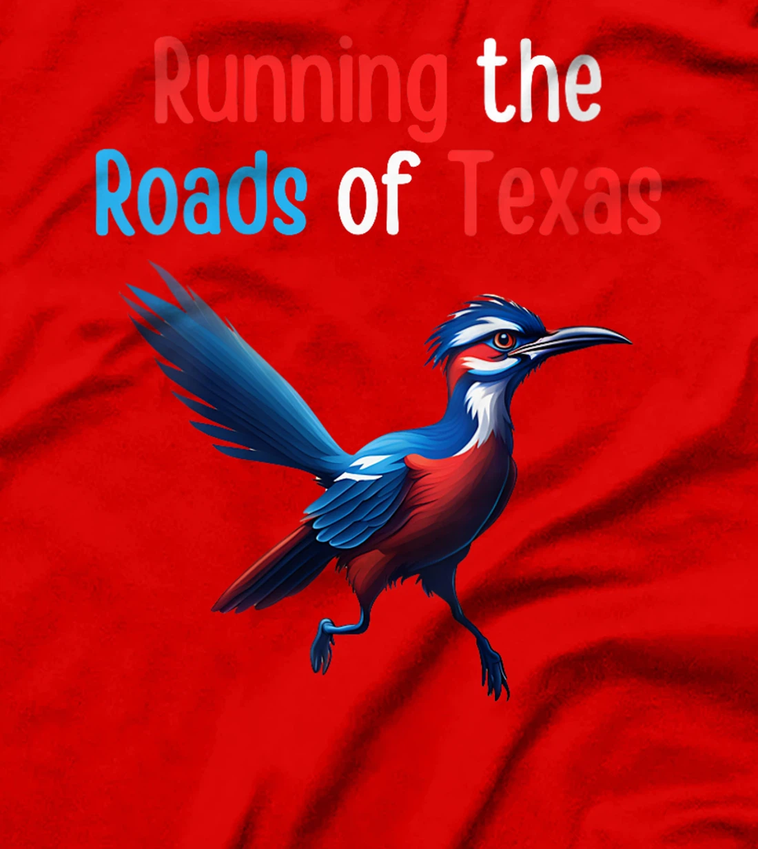 Womens Texas Running The Roads Red White Blue Roadrunner T-Shirt