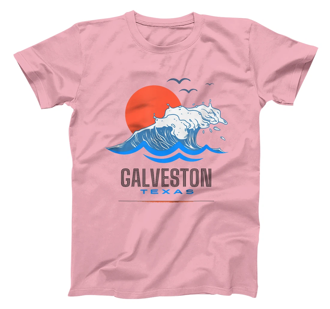 Galveston Texas Beach Wave Ocean Sunset Vacations T-Shirt