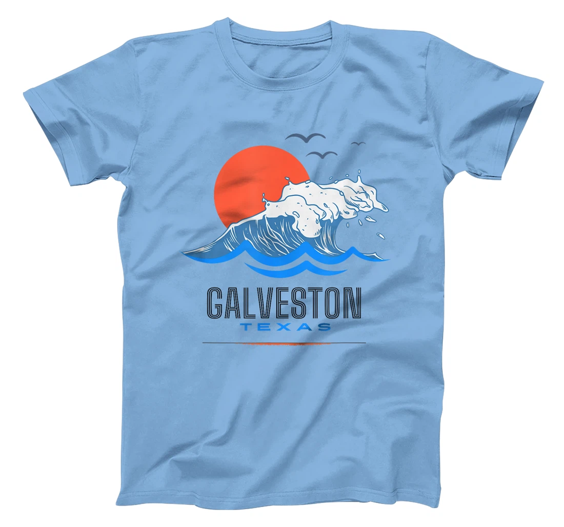 Galveston Texas Beach Wave Ocean Sunset Vacations T-Shirt