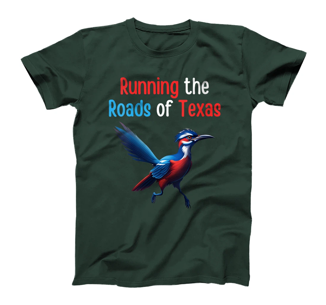 Womens Texas Running The Roads Red White Blue Roadrunner T-Shirt