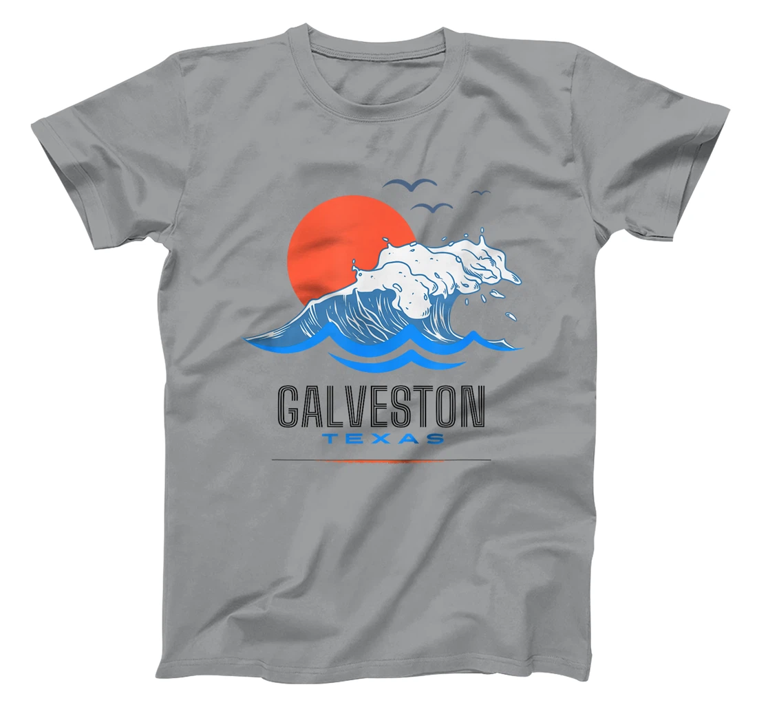 Galveston Texas Beach Wave Ocean Sunset Vacations T-Shirt