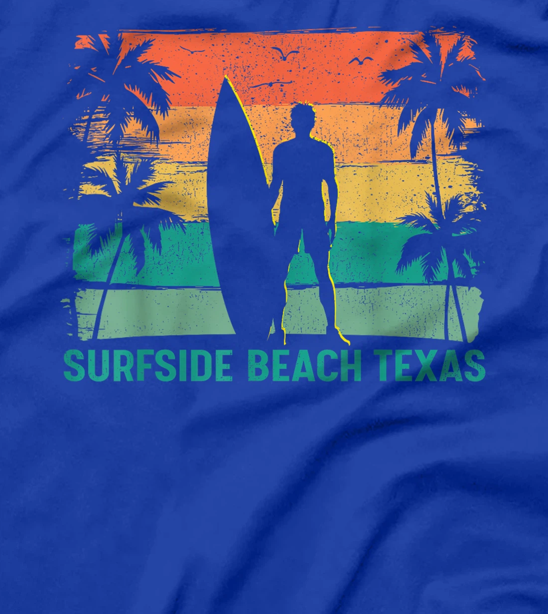 Womens Summer Surf Vintage Texas Surfside Beach Surfing T-Shirt