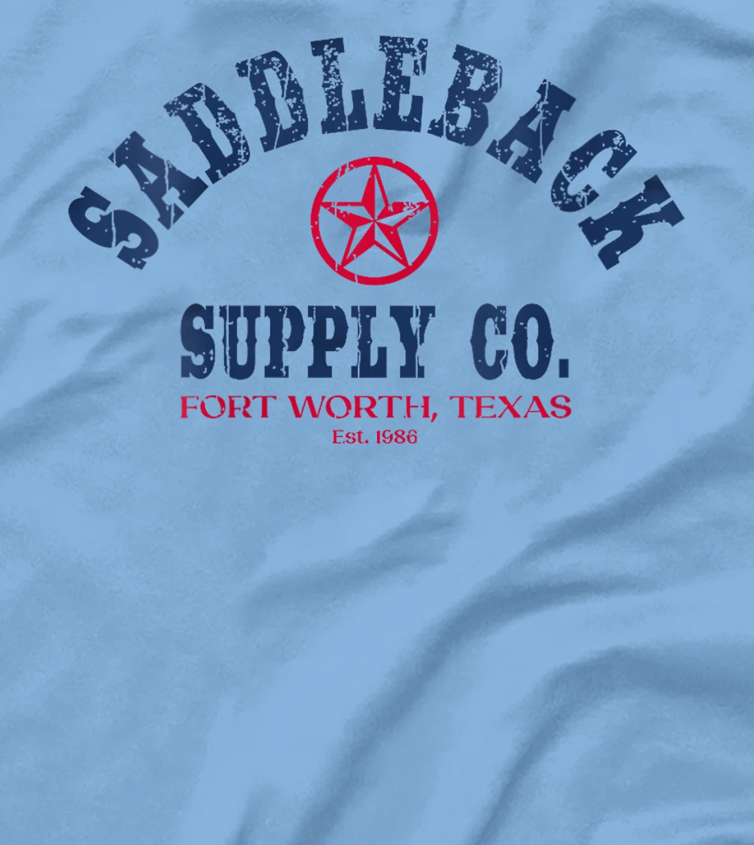 Womens Saddleback Texas Lone Star - Red White and Blue Logo T-Shirt