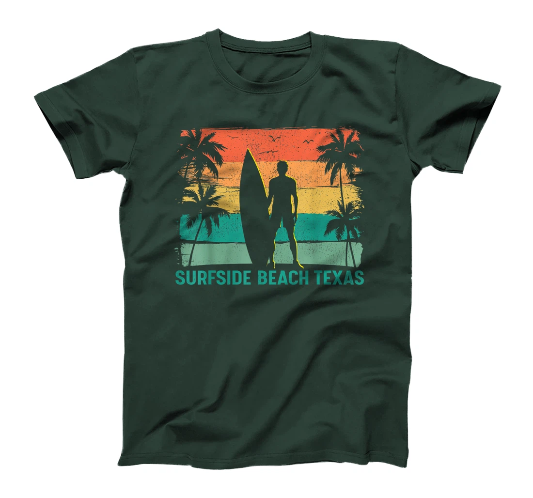 Womens Summer Surf Vintage Texas Surfside Beach Surfing T-Shirt
