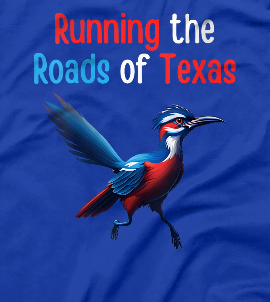 Womens Texas Running The Roads Red White Blue Roadrunner T-Shirt
