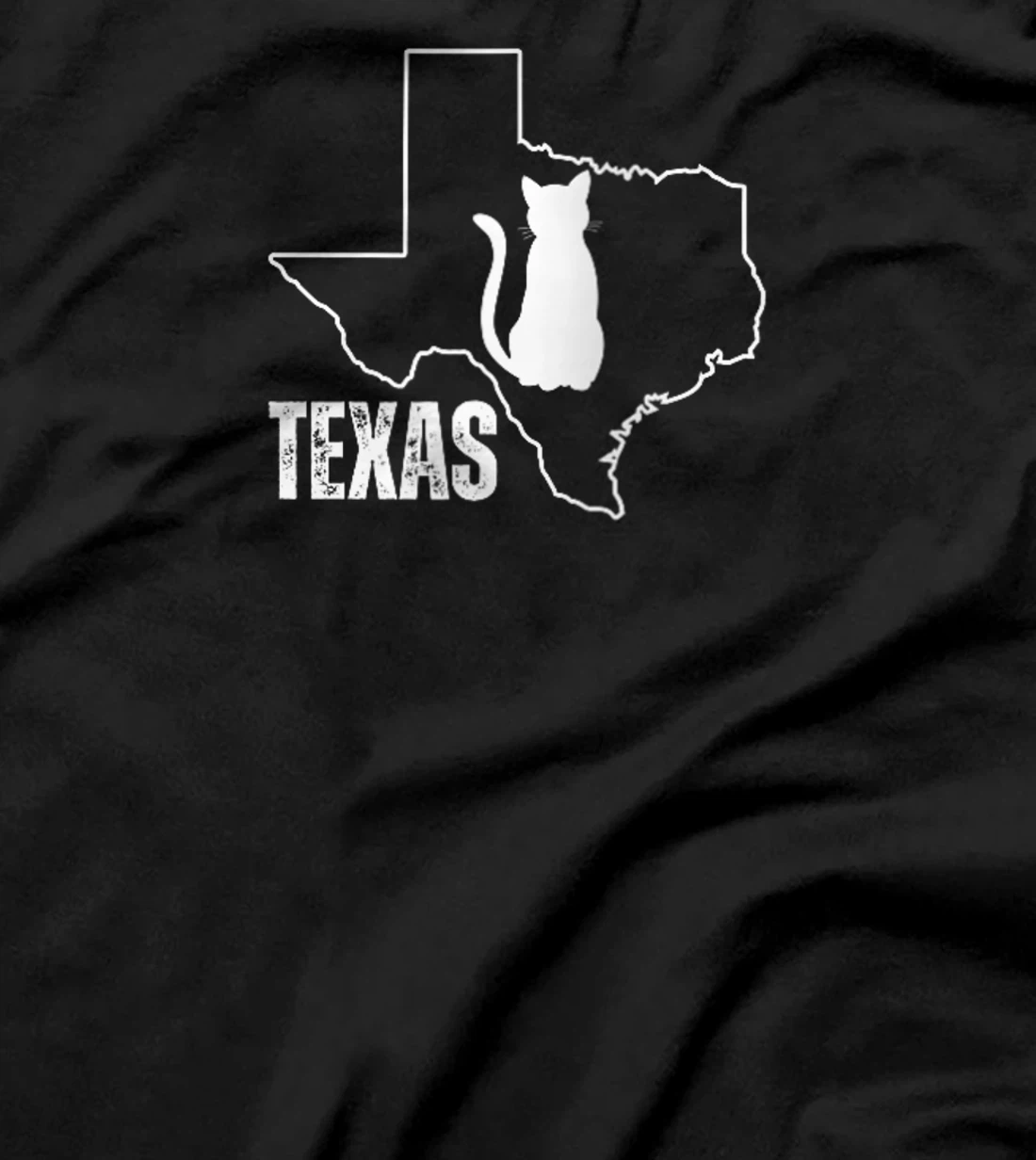 Womens Texas Cat Mom Chest Heart Grandma Sister Family T-Shirt