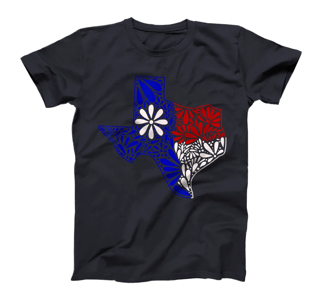 Womens Tejano Red, White, and Blue Talavera Texas T-Shirt