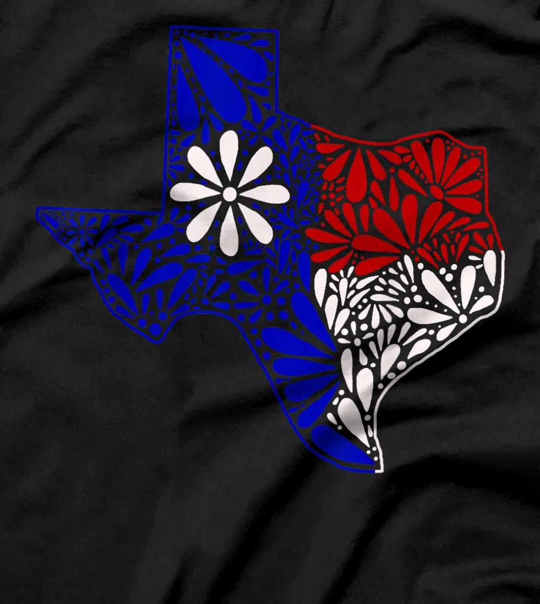 Womens Tejano Red, White, and Blue Talavera Texas T-Shirt