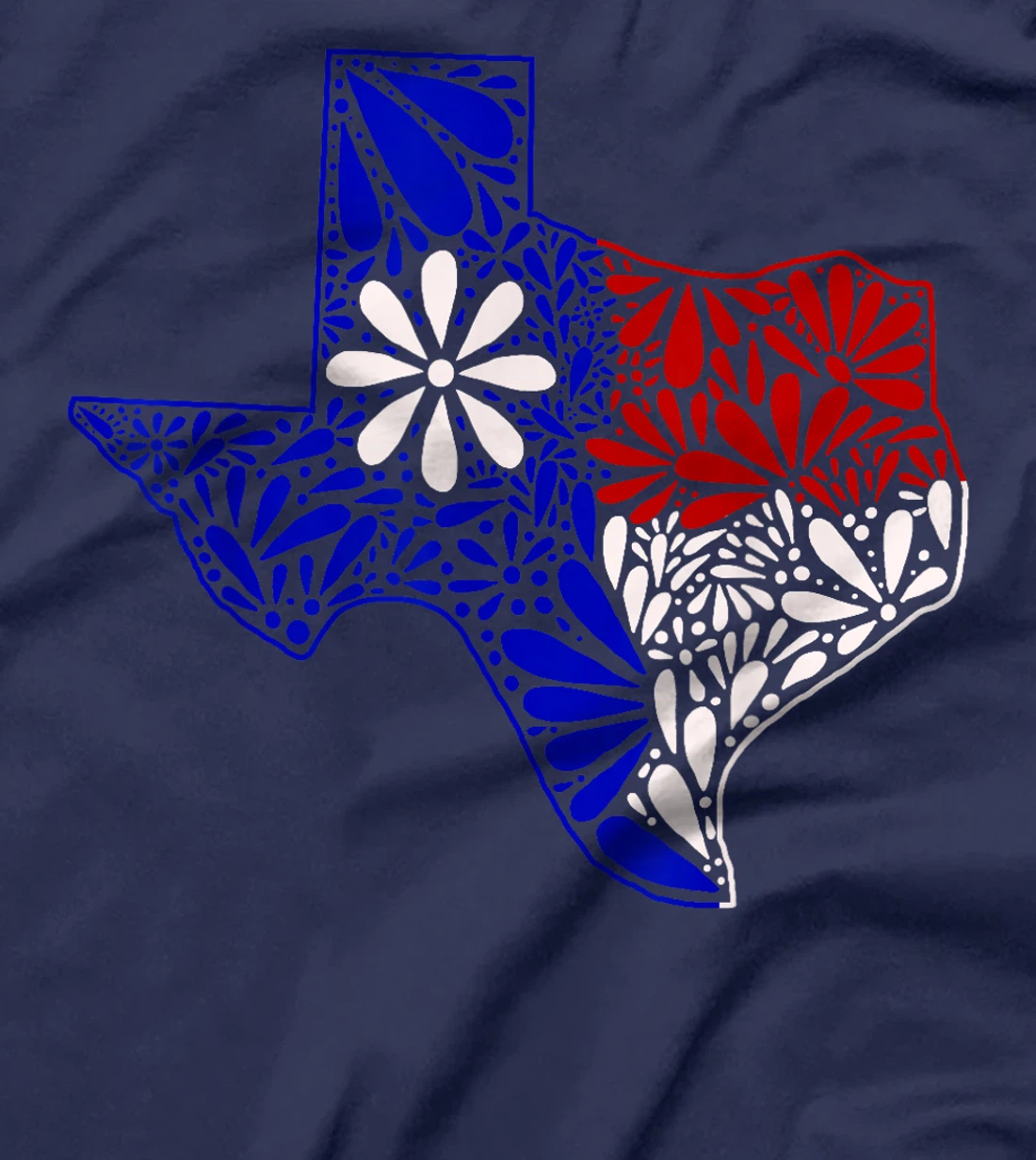Womens Tejano Red, White, and Blue Talavera Texas T-Shirt