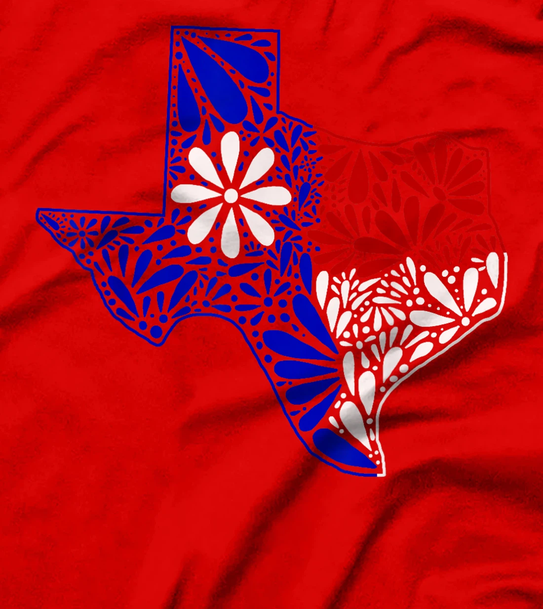 Womens Tejano Red, White, and Blue Talavera Texas T-Shirt
