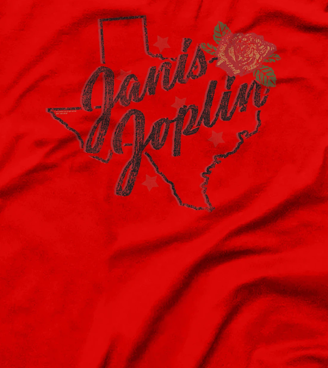 Womens Janis Joplin Texas Rose T-Shirt