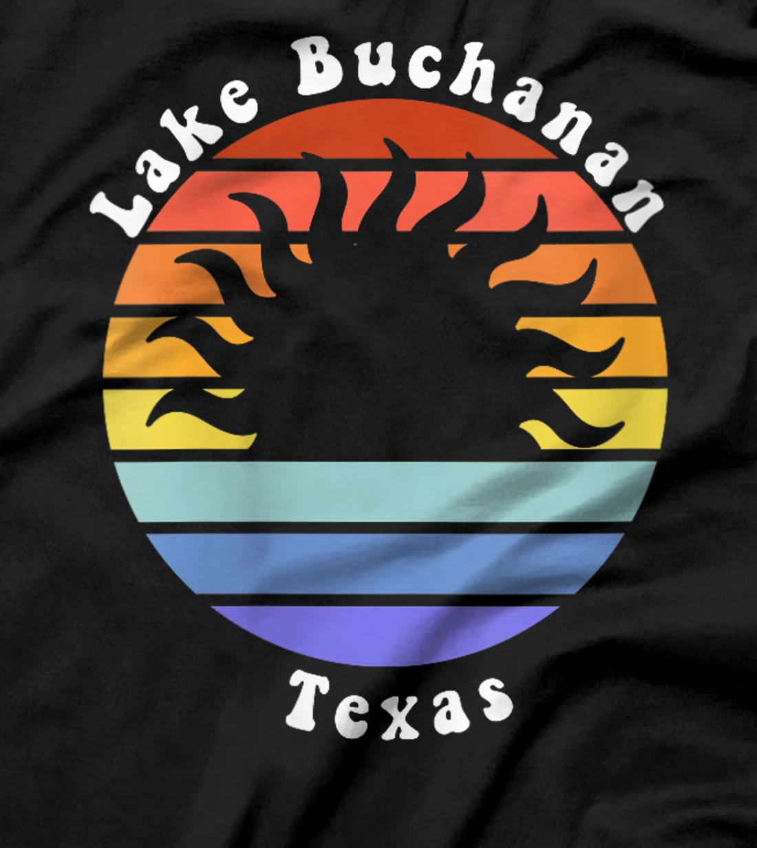 Womens Lake Buchanan Texas TX Sunrise and Sunset Souvenir Vacation T-Shirt