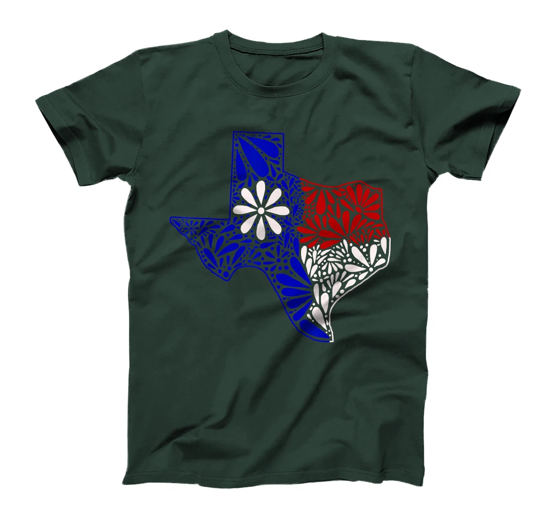 Womens Tejano Red, White, and Blue Talavera Texas T-Shirt