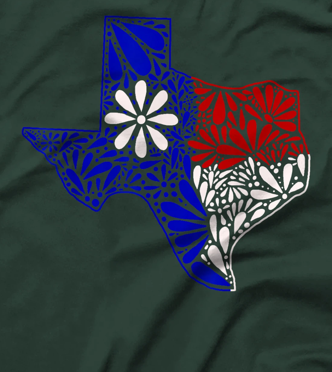 Womens Tejano Red, White, and Blue Talavera Texas T-Shirt