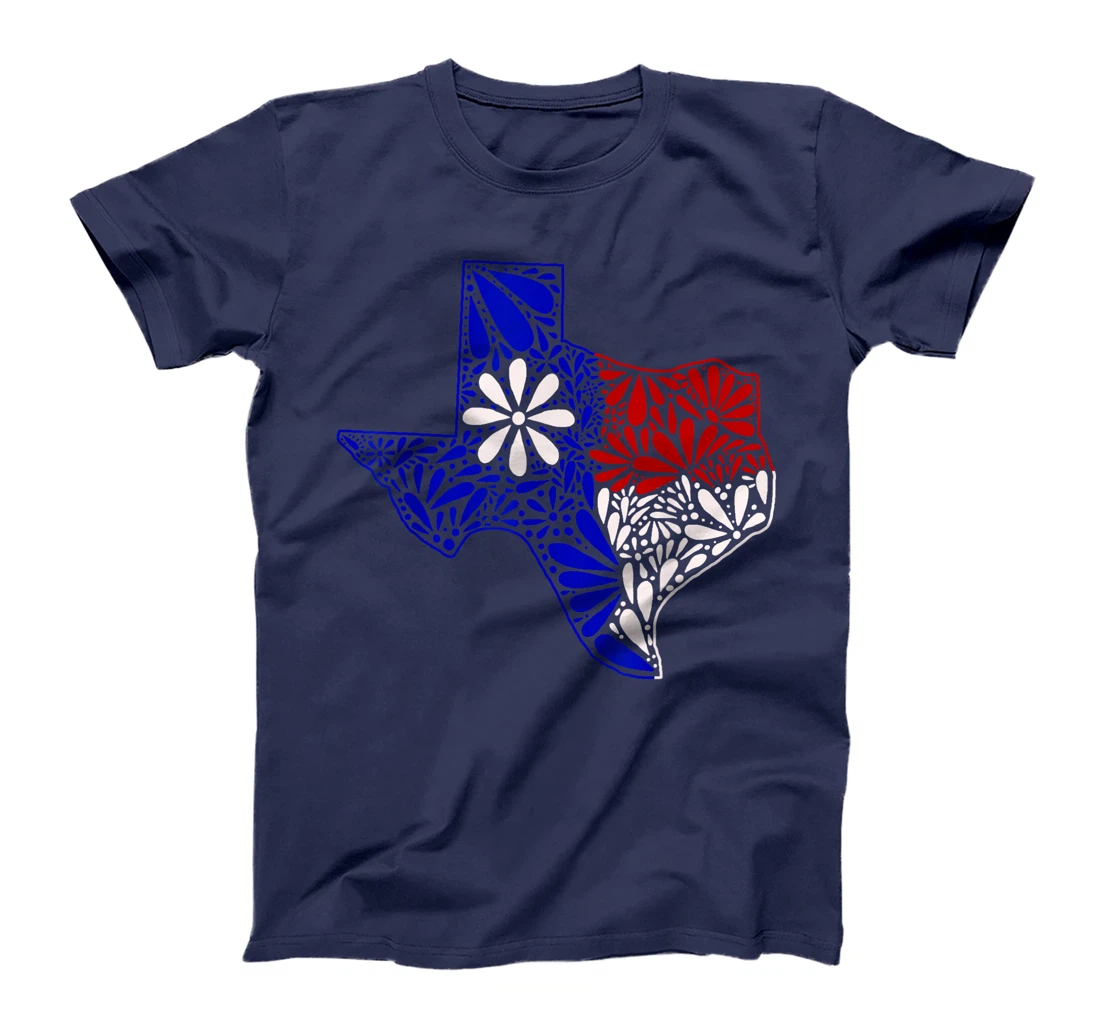 Womens Tejano Red, White, and Blue Talavera Texas T-Shirt