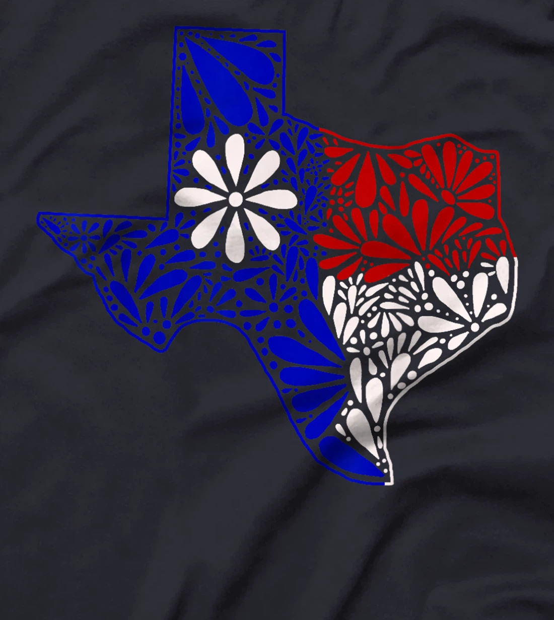 Womens Tejano Red, White, and Blue Talavera Texas T-Shirt