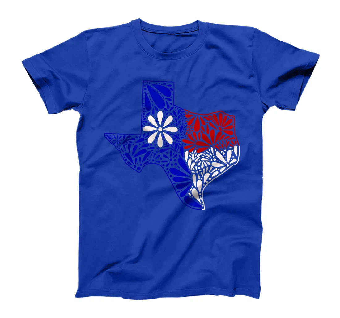 Womens Tejano Red, White, and Blue Talavera Texas T-Shirt