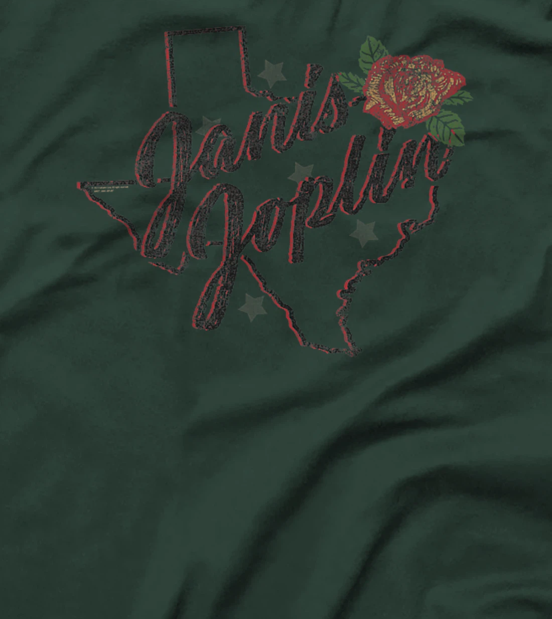 Womens Janis Joplin Texas Rose T-Shirt