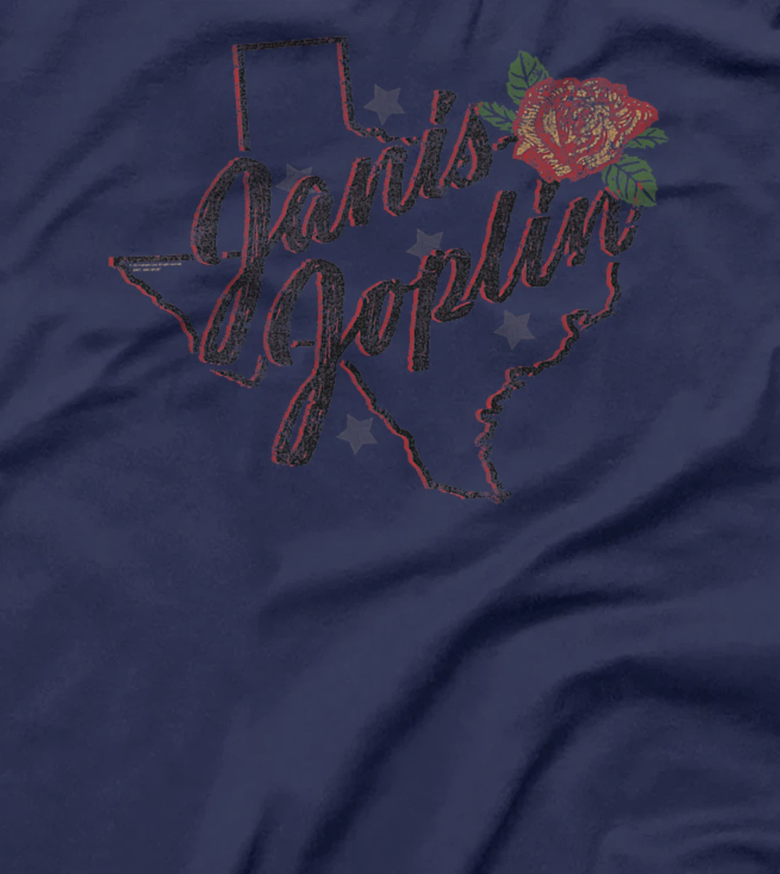 Womens Janis Joplin Texas Rose T-Shirt