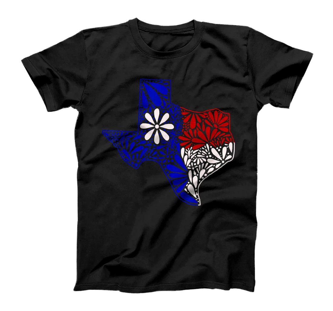 Womens Tejano Red, White, and Blue Talavera Texas T-Shirt