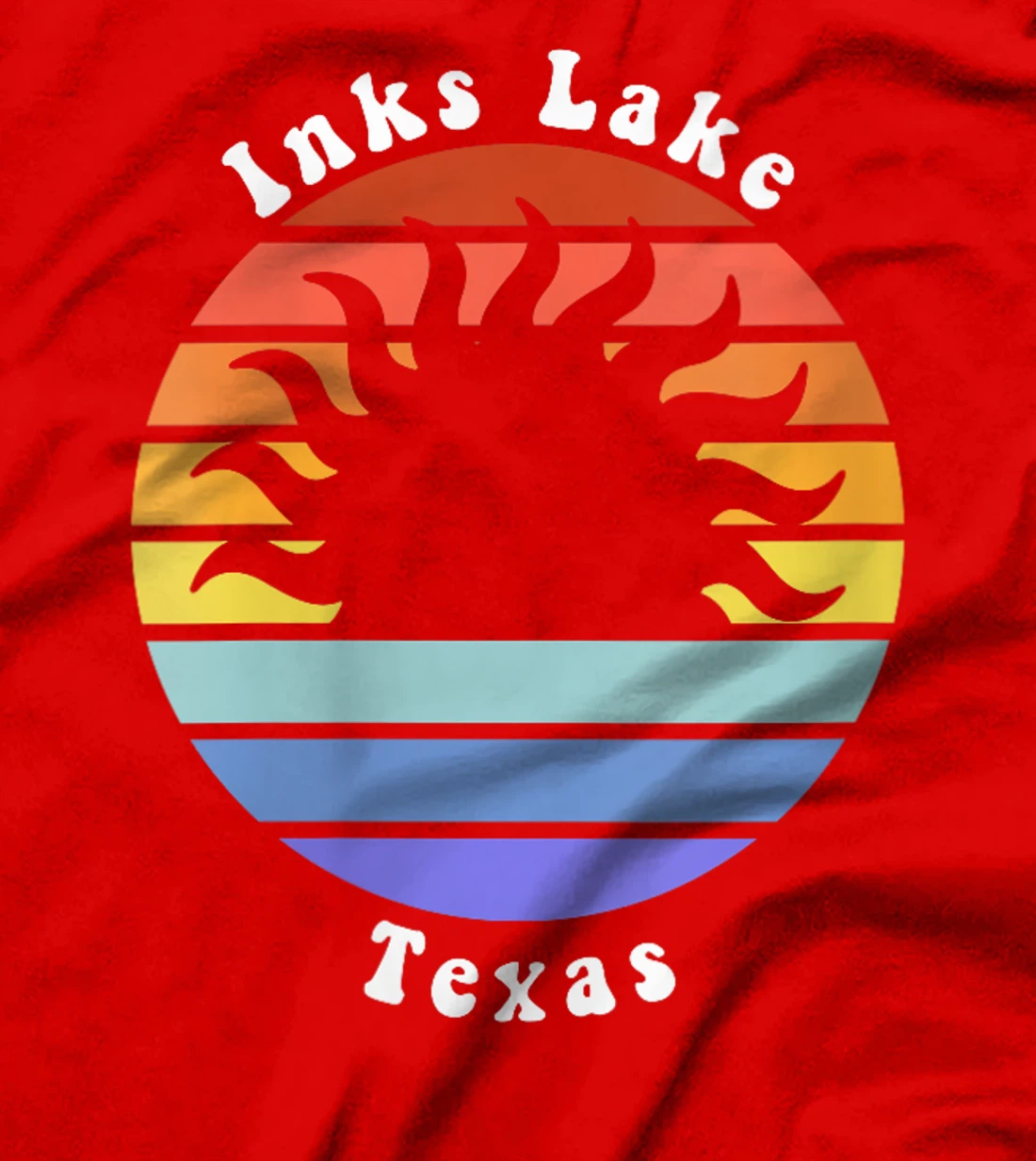 Womens Inks Lake Texas TX Sunrise and Sunset Souvenir Vacation T-Shirt