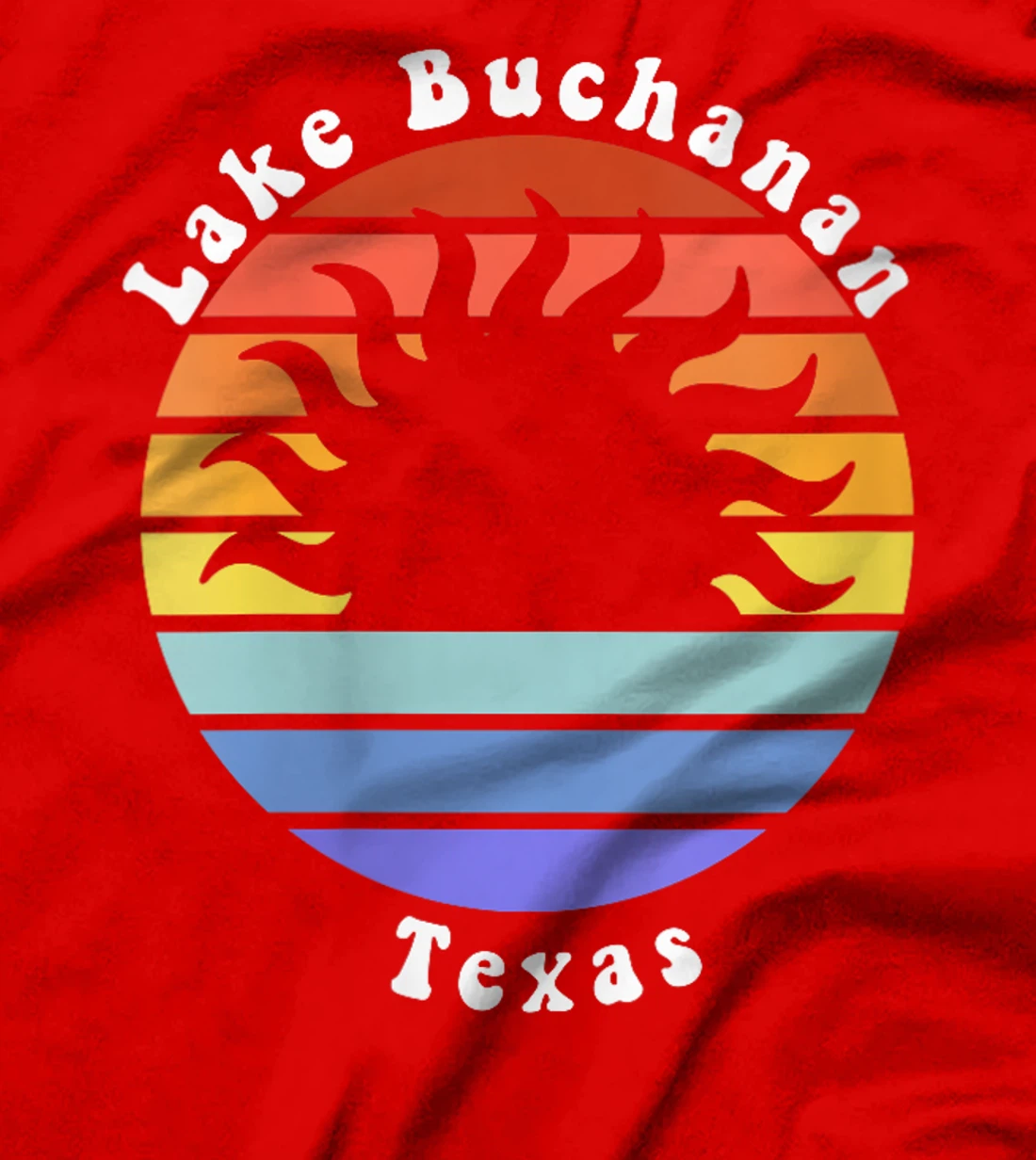 Womens Lake Buchanan Texas TX Sunrise and Sunset Souvenir Vacation T-Shirt