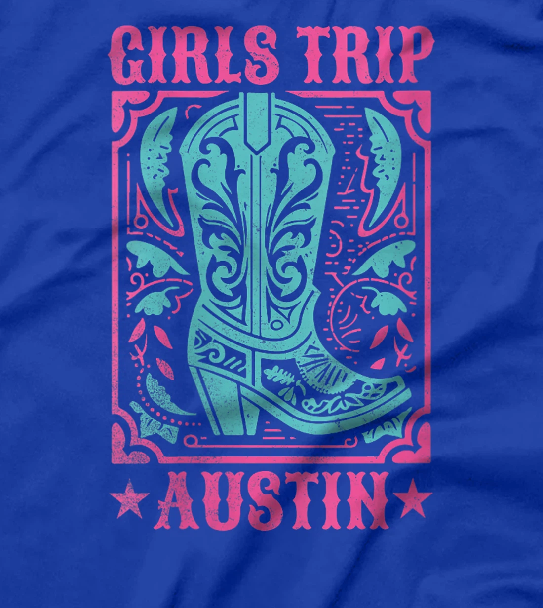 Womens Western Rodeo Cowgirl Boot Matching Girls Trip Austin Texas T-Shirt