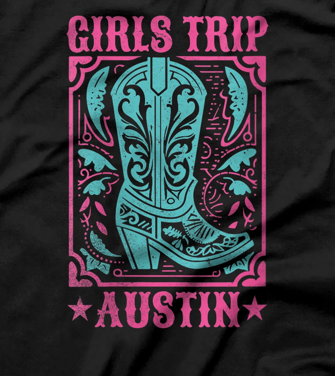 Womens Western Rodeo Cowgirl Boot Matching Girls Trip Austin Texas T-Shirt