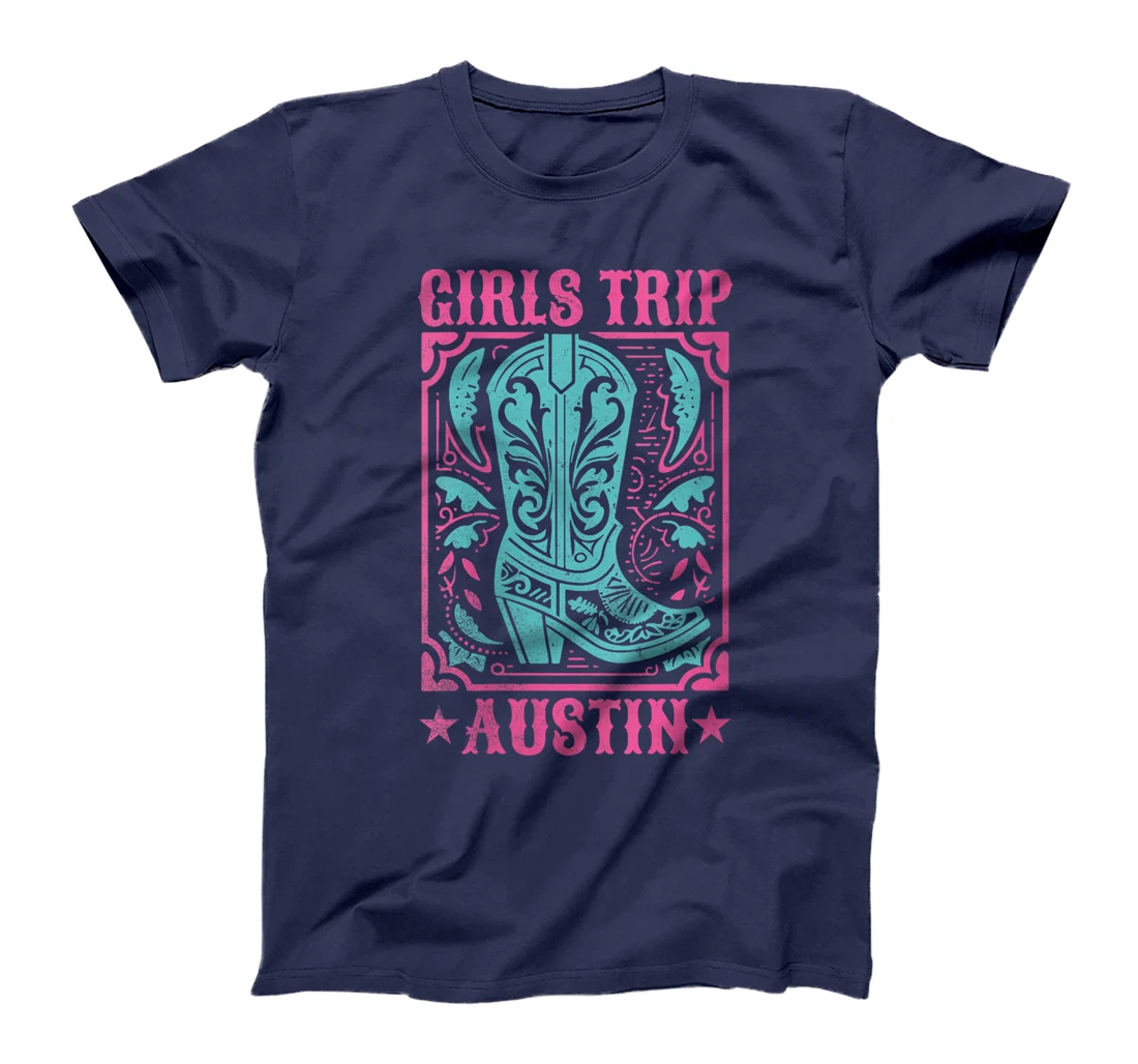 Womens Western Rodeo Cowgirl Boot Matching Girls Trip Austin Texas T-Shirt