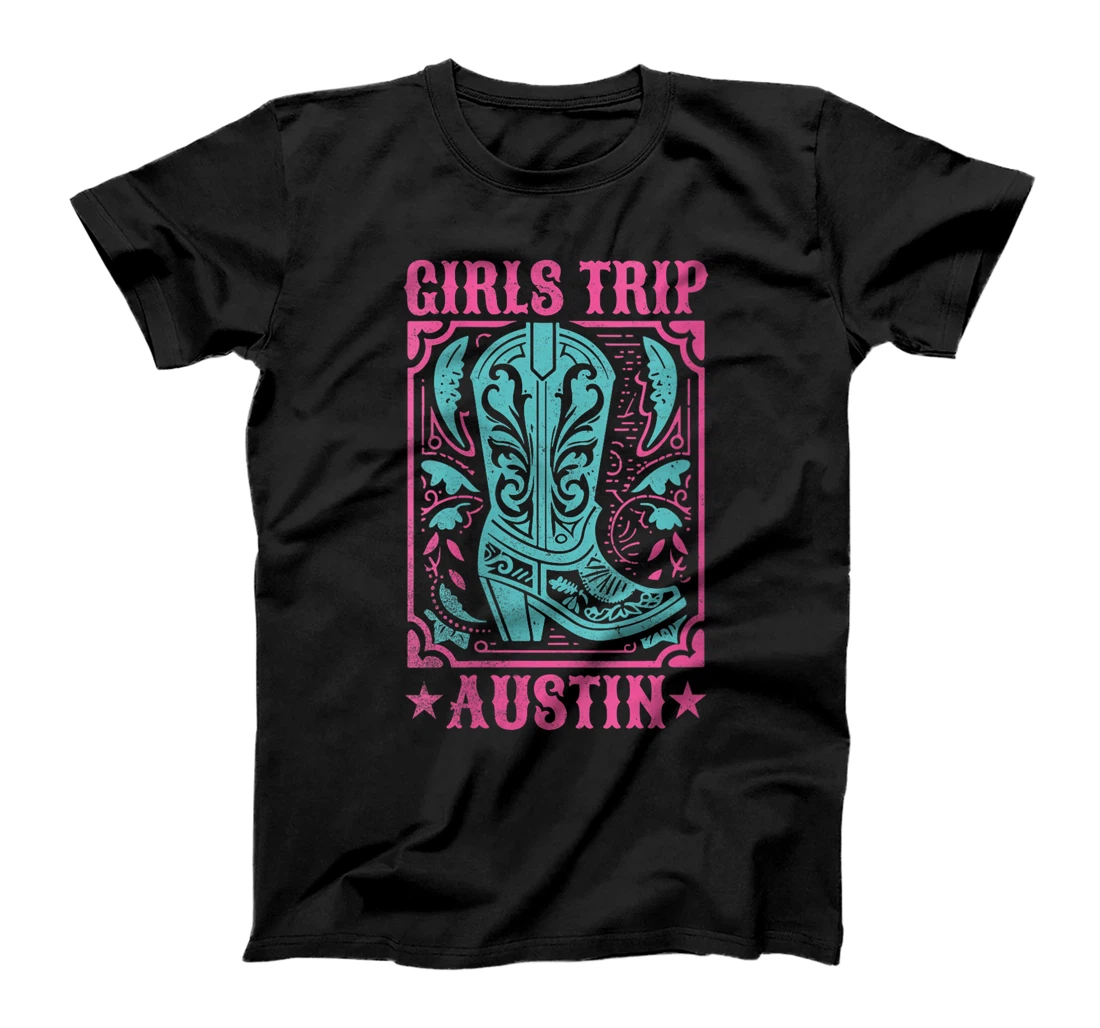 Womens Western Rodeo Cowgirl Boot Matching Girls Trip Austin Texas T-Shirt