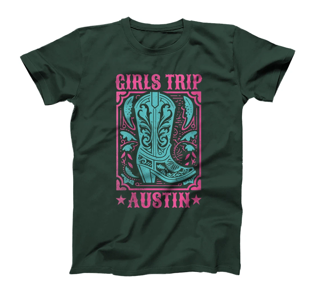 Womens Western Rodeo Cowgirl Boot Matching Girls Trip Austin Texas T-Shirt