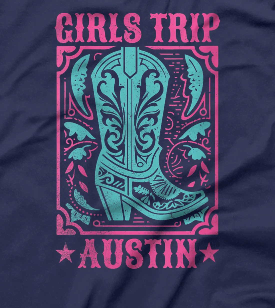 Womens Western Rodeo Cowgirl Boot Matching Girls Trip Austin Texas T-Shirt