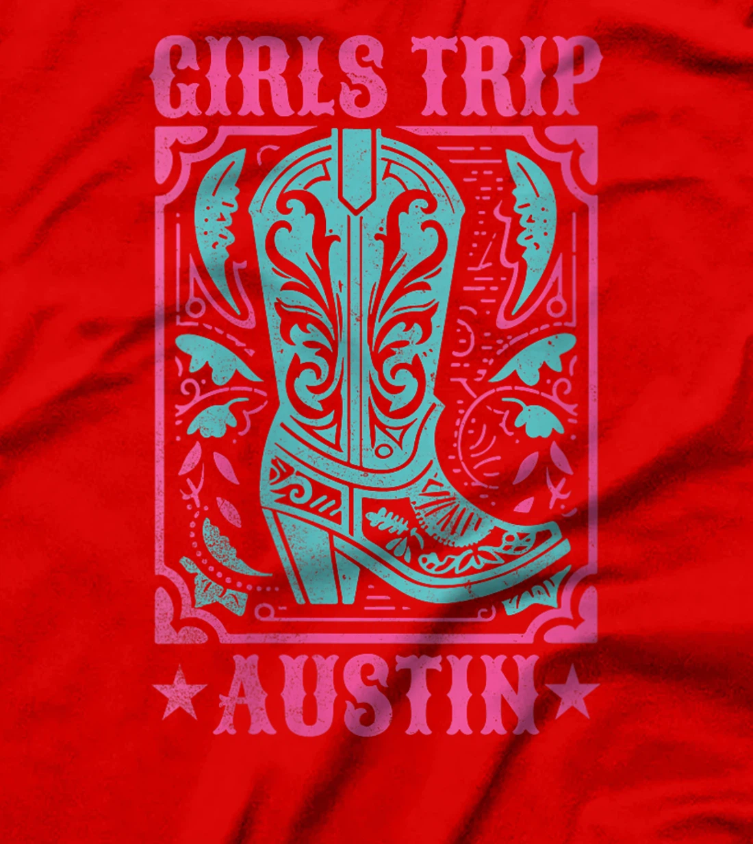 Womens Western Rodeo Cowgirl Boot Matching Girls Trip Austin Texas T-Shirt