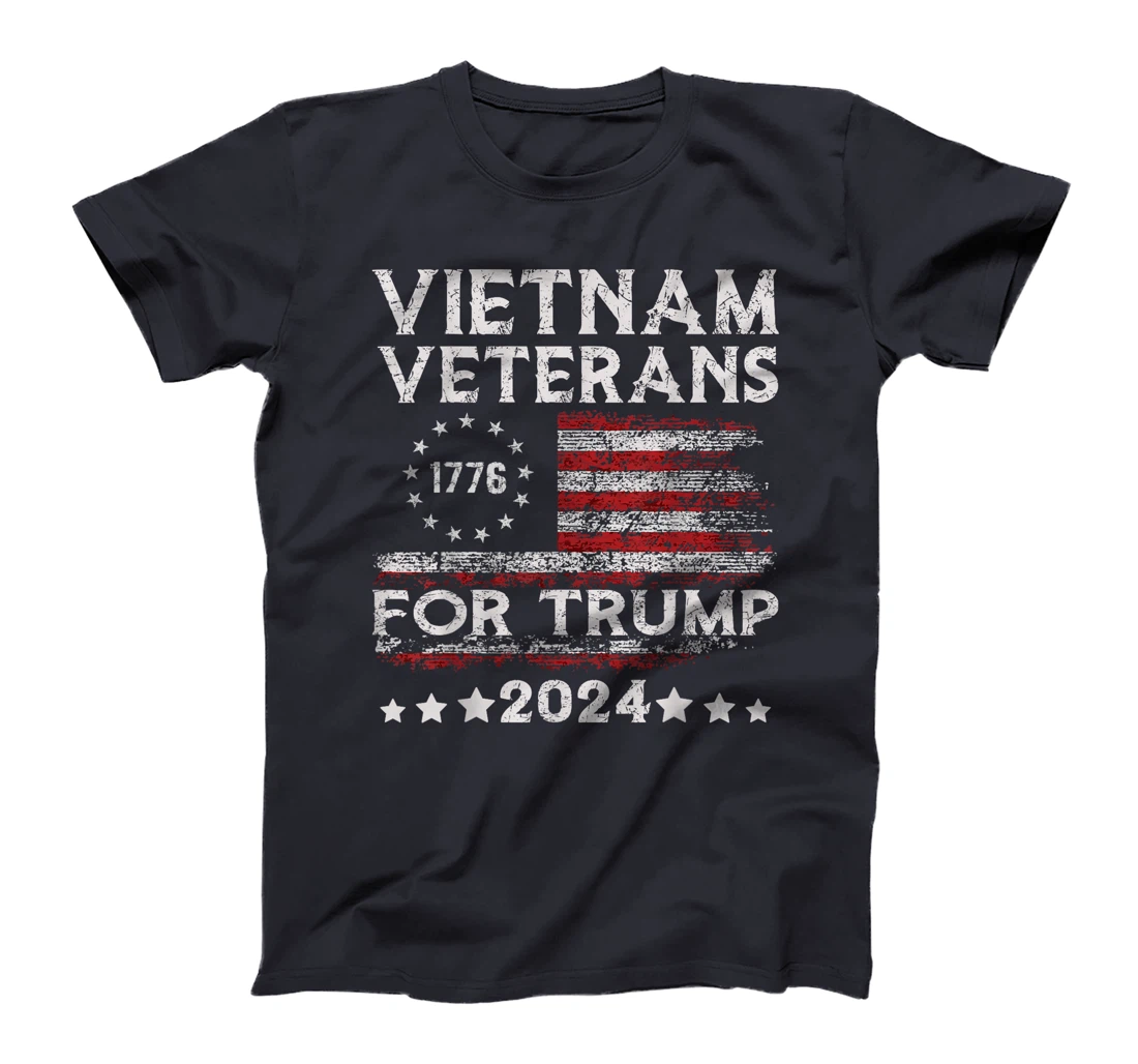 Vietnam Veterans For Trump 2024 American Flag 4th Of July T-Shirt