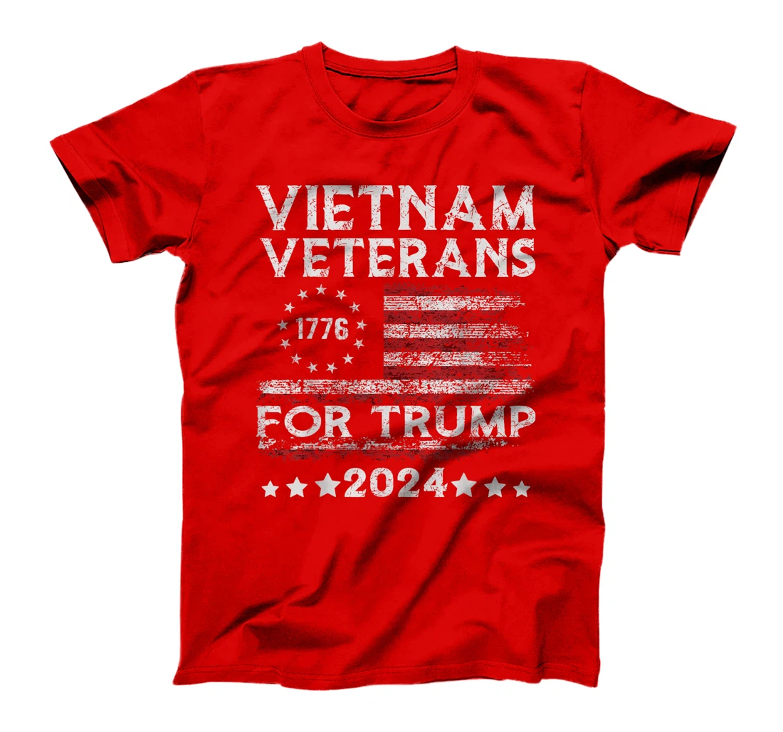Vietnam Veterans For Trump 2024 American Flag 4th Of July T-Shirt