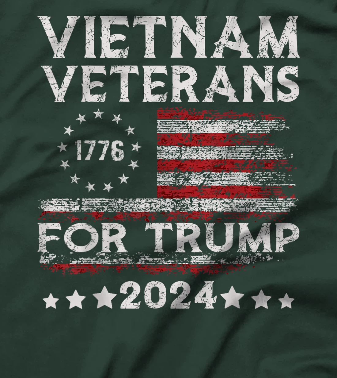 Vietnam Veterans For Trump 2024 American Flag 4th Of July T-Shirt