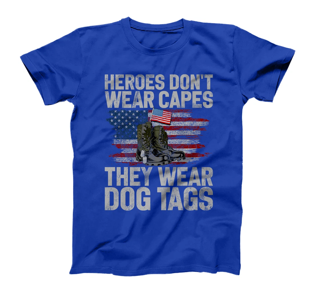 Heroes Don't Wear Capes They Wear Dog Tags Veteran Premium T-Shirt