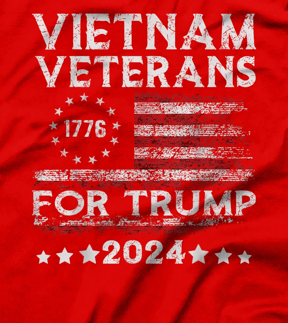 Vietnam Veterans For Trump 2024 American Flag 4th Of July T-Shirt
