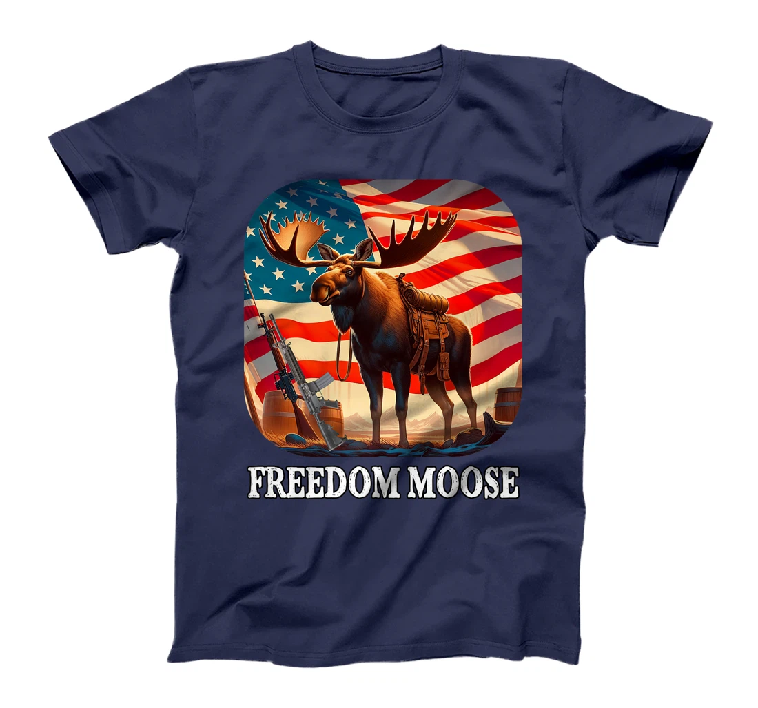Freedom Moose Patriotic American Veteran Hunter Premium T-Shirt