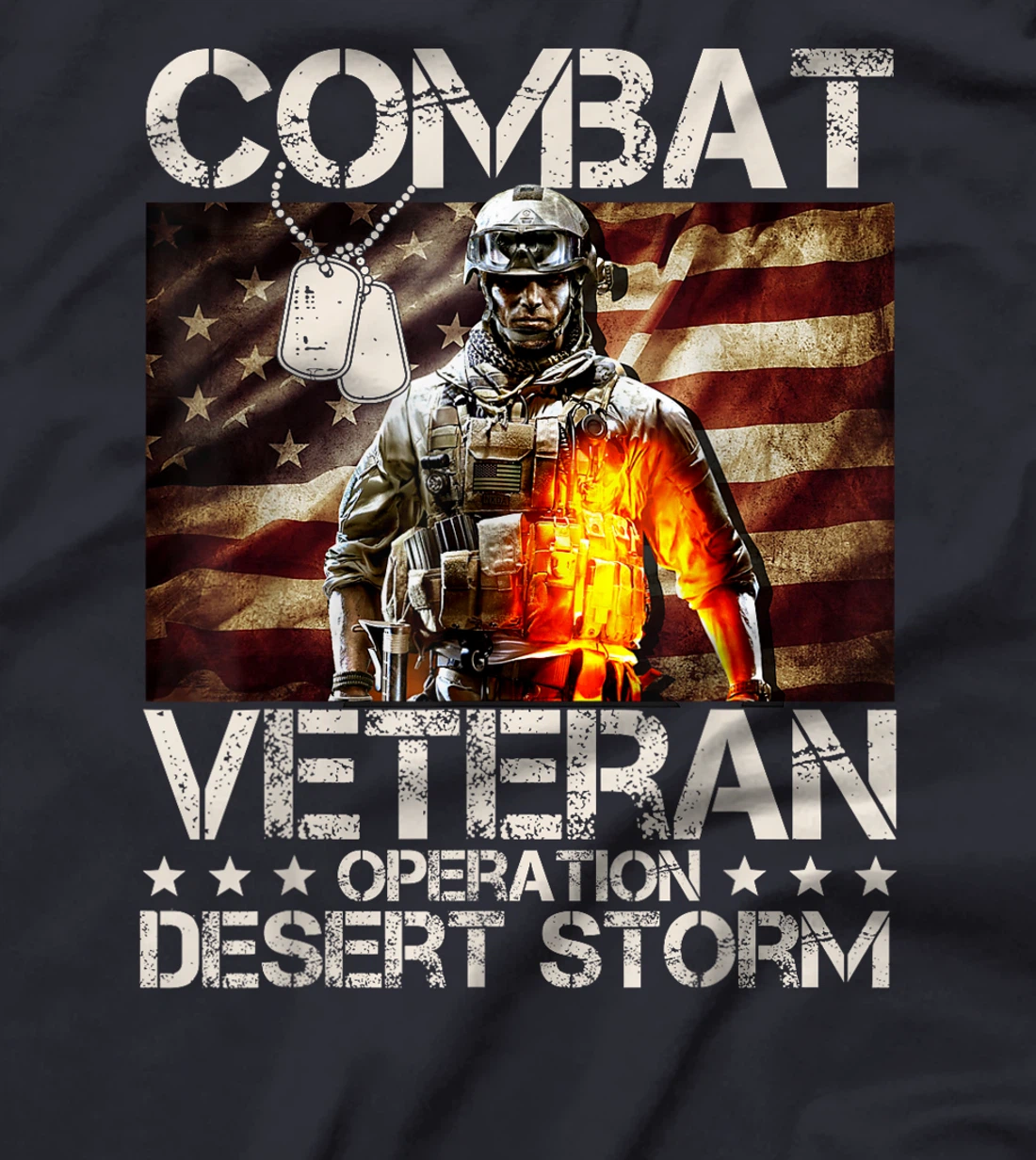 Womens Combat Veteran Operation Desert Storm Soldier T-Shirt